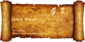 Gani Kund névjegykártya
